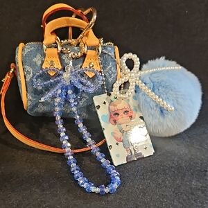 Blue Denim Mini bag Keychain Bagcharm